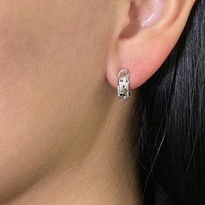 Piero Milano Natural Diamonds Mini Huggie Earrings 18k White Gold 0.24cttw